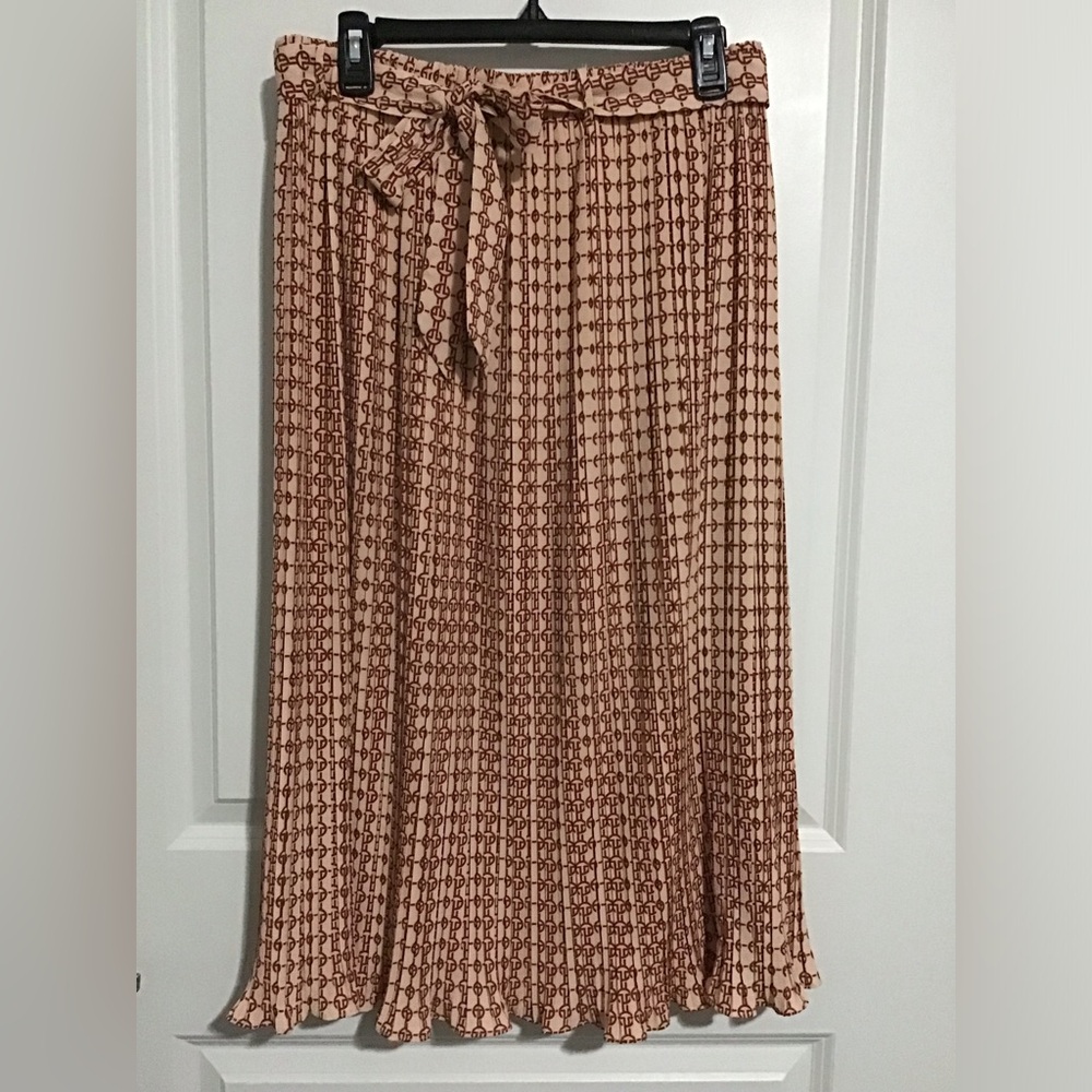 Brown Patterned Skirt Size L